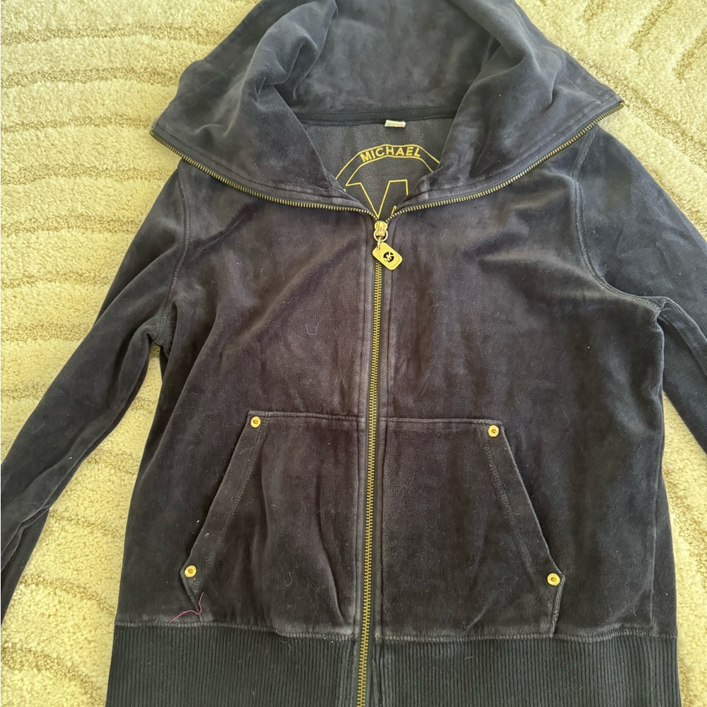 Michael Kors Dark Blue Sweatshirt with Gold Detail